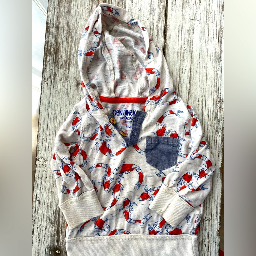 OshKosh hooded shirt, size 12 months